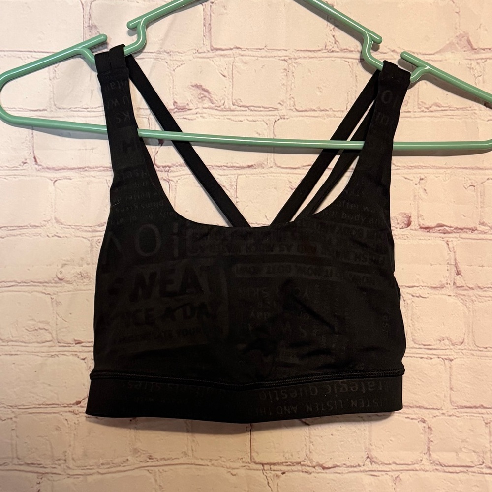 Lululemon Athletica Black Strappy Sports Bra Size 6